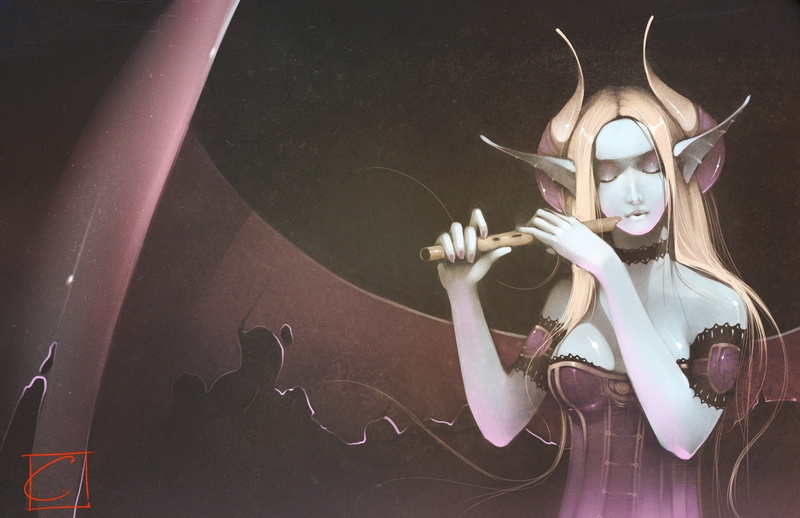 flute, anime, 1080P, girls, anime girls, fantasy art, artwork, fantasy, art