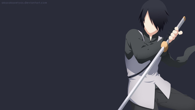 standing, copy space, artist, string instrument, one person, occupation, holding, Sasuke Uchiha, musician, creativity, adult, music, black background, musical instrument