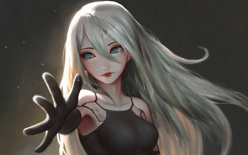 beauty, beautiful woman, young adult, Glove, Video Game, YoRHa Type A No.2, fashion, studio shot, portrait, adult, one person, art and craft, Girl, young women