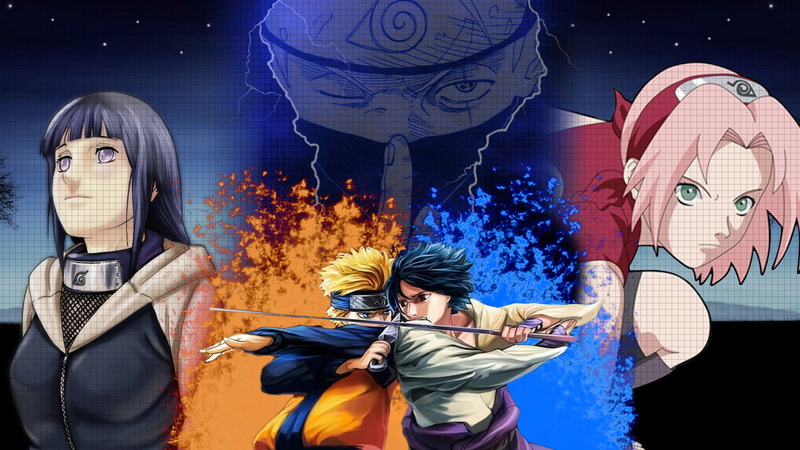 hinata, sasuke, kakashi, sakura, anime, 1080P, naruto