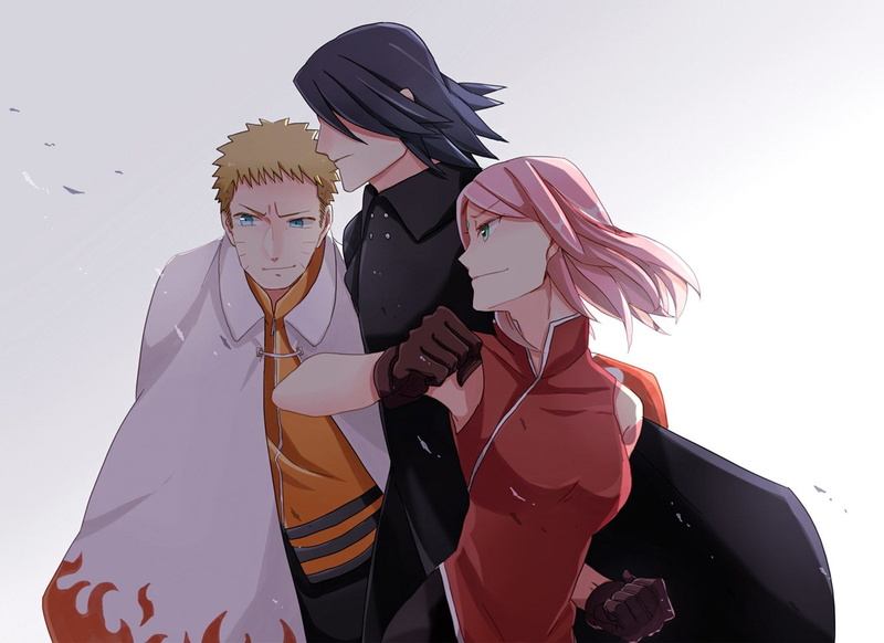 two people, 720P, bonding, lifestyles, standing, front view, young men, waist up, Boruto: Naruto the Movie, obscured face, Anime, sakura, Naruto Uzumaki