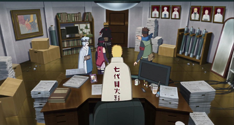 Anime, men, cardboard box, business, working, group of people, box, Konohamaru Sarutobi, adult, three quarter length, women, communication, Sarada Uchiha
