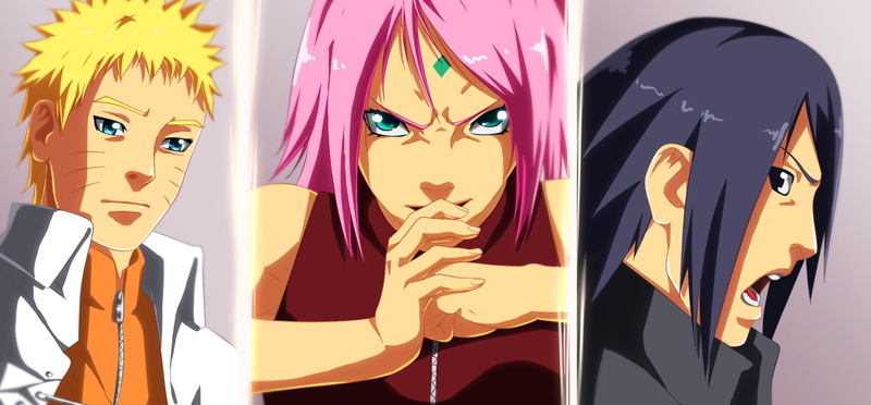 collage, close-up, male likeness, Sasuke Uchiha, craft, choice, still life, art and craft, Naruto Uzumaki, sculpture, indoors, Boruto: Naruto the Movie