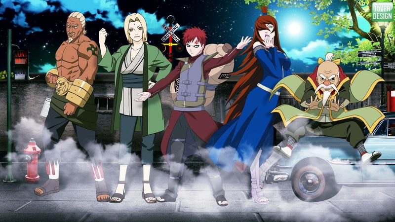 tsunade, mei, terumi, raikage, kazekage, mizukage, shippuden, hokage, naruto, 1080P, gaara, tsuchikage