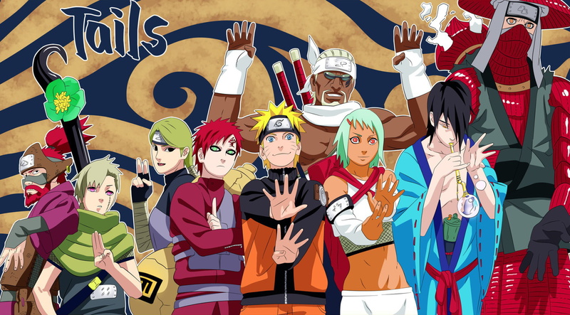 Han (Naruto), arts culture and entertainment, group of people, togetherness, Yagura (Naruto), adult, Roshi (Naruto), mid adult men, women, representation