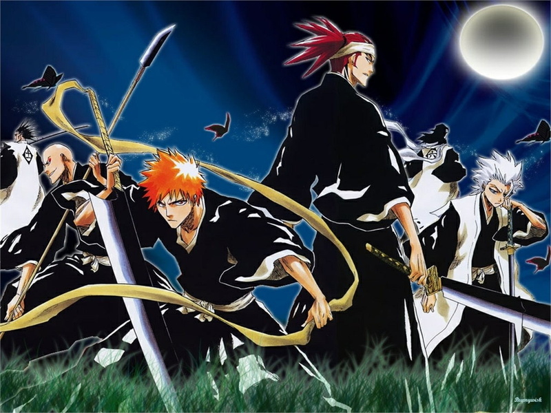 Byakuya Kuchiki, 720P, Bleach, Tōshirō Hitsugaya, Ichigo Kurosaki, Ikkaku Madarame, Kenpachi Zaraki, Renji Abarai