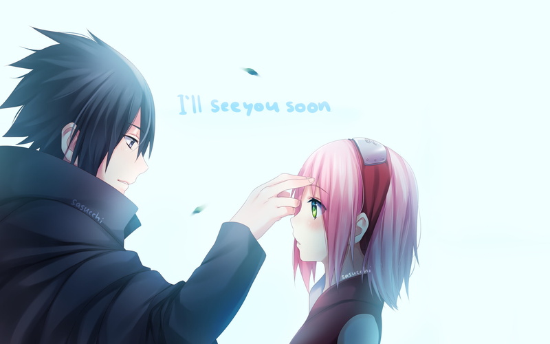 Sasuke Uchiha, Sakura Haruno, Naruto, Anime, 1080P