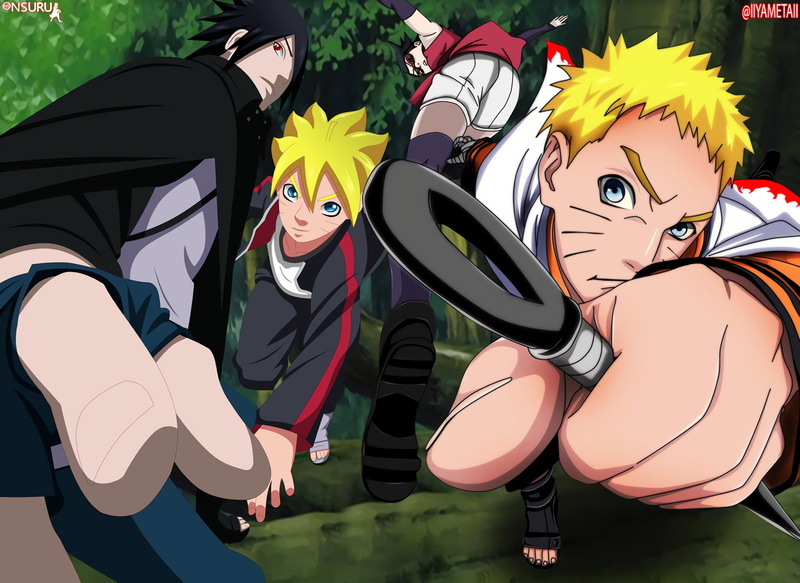 Naruto Uzumaki, Sarada Uchiha, Boruto Uzumaki, Anime, Boruto, 1080P, Sasuke Uchiha