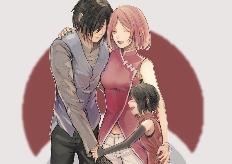 Sakura Haruno, 4K, Sasuke Uchiha, Naruto, Boruto, Sarada Uchiha