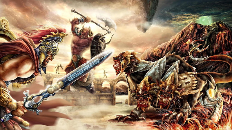 axe, creature, hydra, battle, war, weapon, monster, sword, 1080P, fantasy