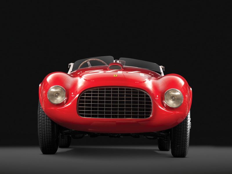 red, ferrari, luxury, no people, transportation, black background, chrome, race, wheel, car, 166, motor vehicle, 1949, copy space, cut out, vintage car