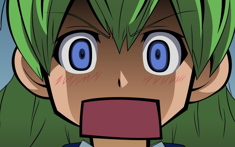female, girl, haired, scream, 1920x1200, green, character, 1080P, screaming, woman, anime