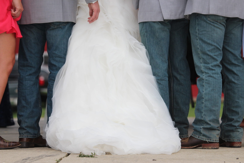 couple - relationship, real people, denim, adult, fashion, bride, wedding dress, wedding gown, pavement, wear, blue, togetherness, 5K, event, shoes, grass