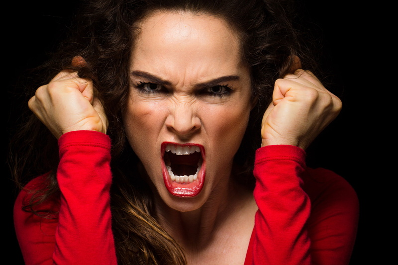 scream, woman, anger, 2K