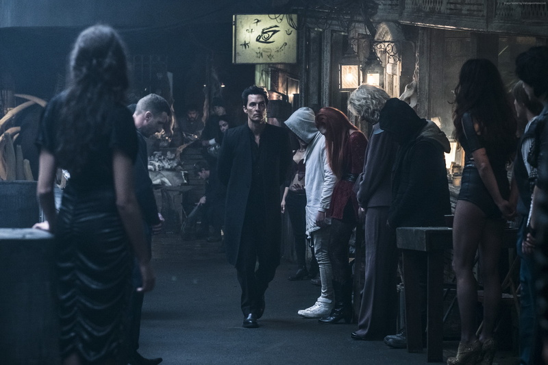 The Dark Tower, large group of people, building exterior, adult, women, crowd, Matthew McConaughey, text, lifestyles, walking, best movies, architecture