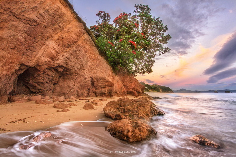water, rock - Object, coastline, landscape, seashore, sand, nz, outdoors, beach, nature, sunset, Hahei, 480P, coromandel, brown, sea, new zealand, brown mountain
