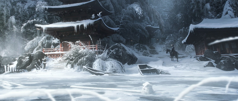 Japanese Art, digital art, digital, 1080P, snow, Ghost of Tsushima, Knight errant, Japan