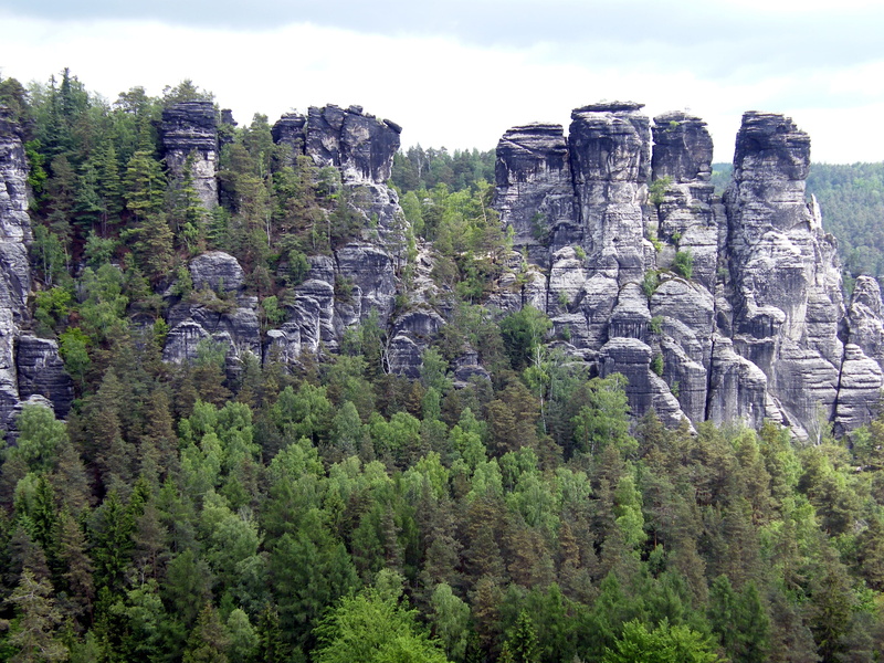 mountain, sky, green color, view, rock - Object, 2K, background, landscape, pine tree, Elbe Sandstone Mountains, sand stone, sandstone, elbe, outdoors