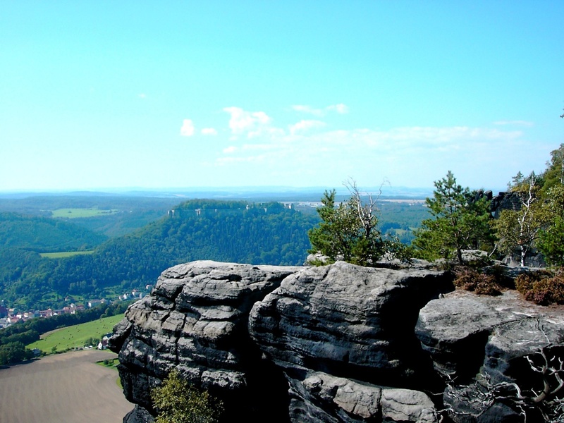 solid, rock - object, sea, no people, day, nature, königstein, fixed königstein, tranquil scene, non-urban scene, tree, rock formation, tranquility, land
