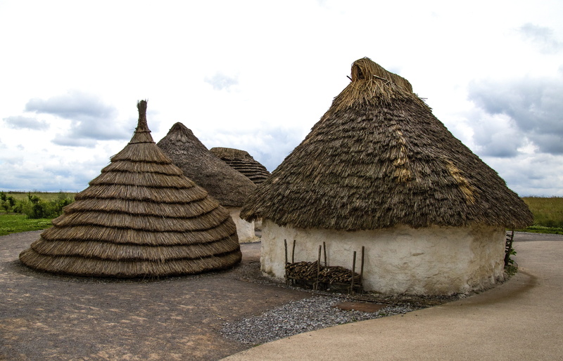 travel destinations, thatched roof, dwelling, rock, ancient civilization, no people, Village, day, outdoors, built structure, 5K, plant, simple, sky, historic