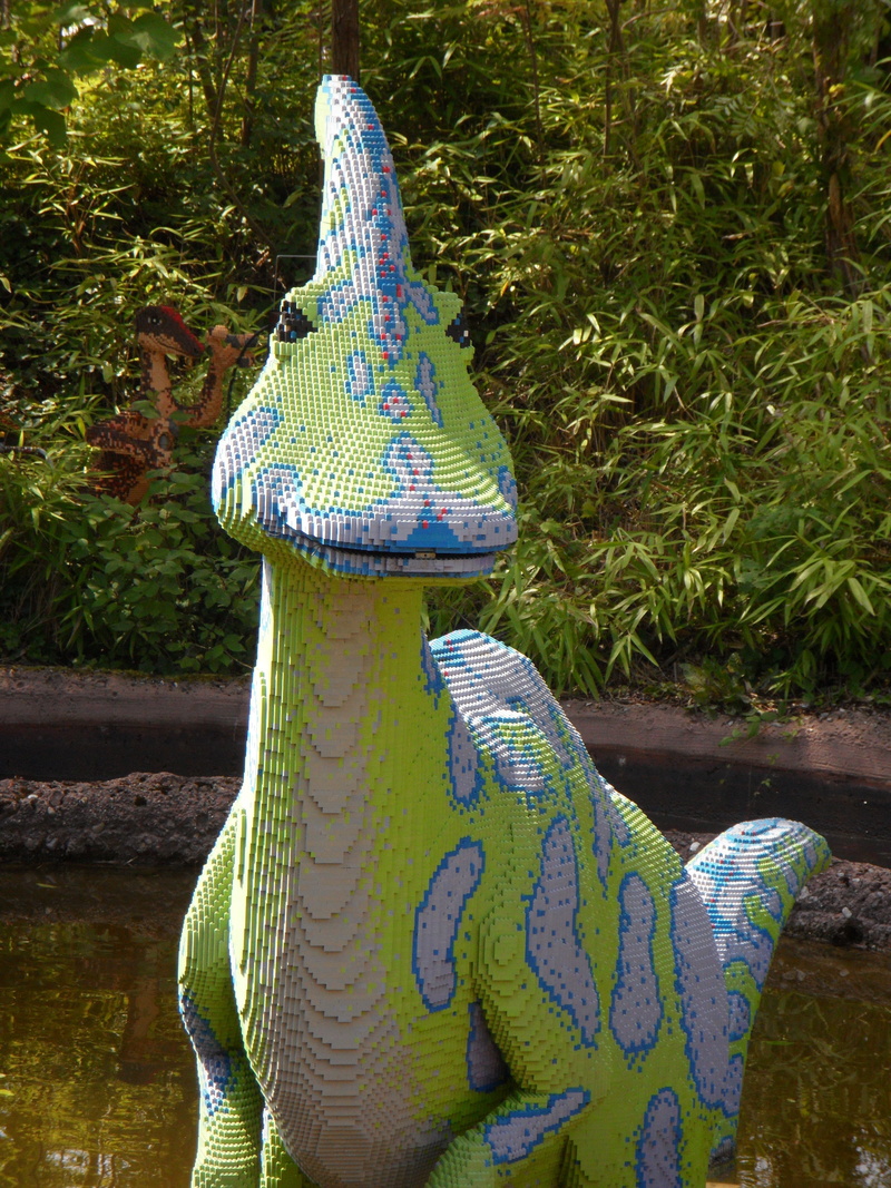 dinosaur, children, park - man made space, toys, out of legos, nature, prehistoric times, outdoors, field, land, sculpture, lego, day, dragon, fantasy