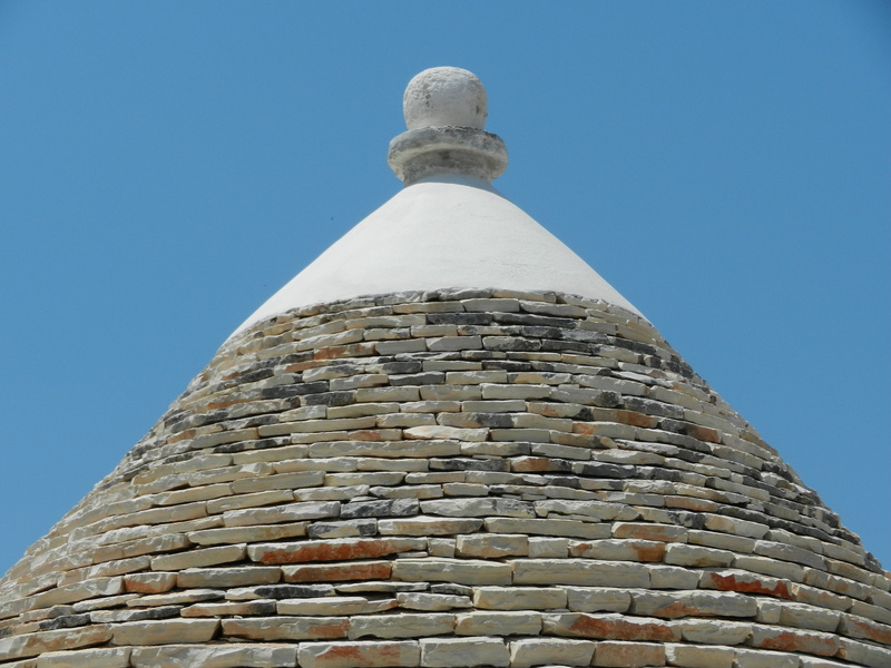 day, low angle view, built structure, trullo, clear sky, architectural, place of worship, italy, outdoors, architecture, tall - high, puglia, house, sunny