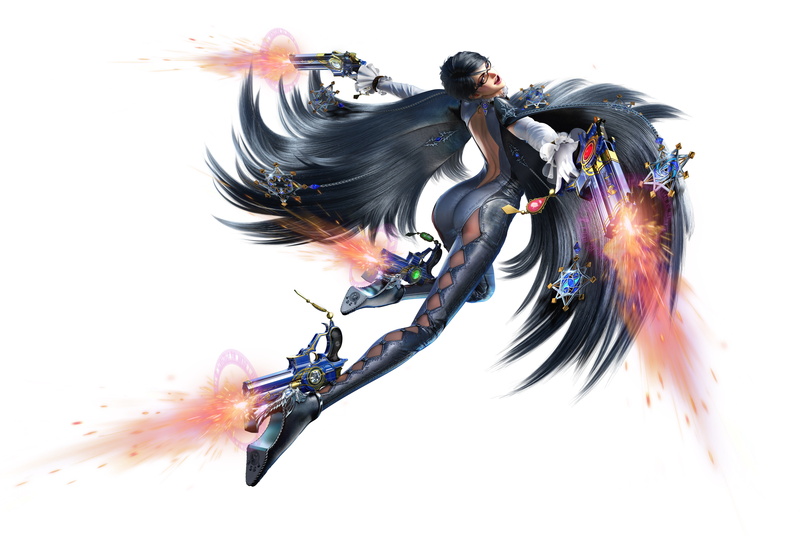 Wii U, Nintendo, video games, women, Glasses, gun, 8K, Bayonetta, wings, anime, Bayonetta 2