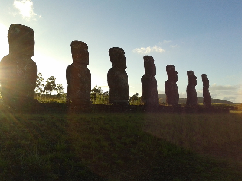 plant, history, no people, rapa, built structure, nui, travel destinations, outdoors, day, ancient, grass, hangaroa, ancient civilization, statue, archaeology