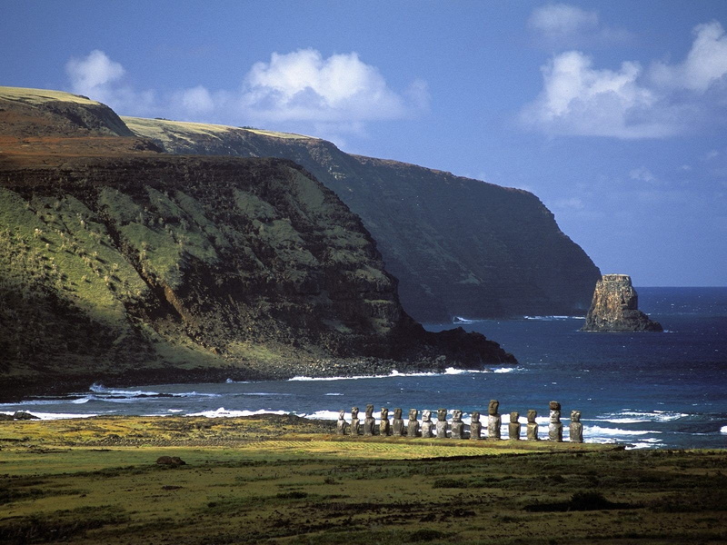 landscapes, moai, island, nature, 720P, easter, coast