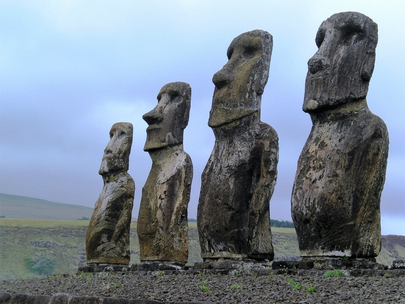 architecture, no people, ancient civilization, human representation, history, day, the past, sculpture, four, 1080P, statue, holiday, belief, moai, religion