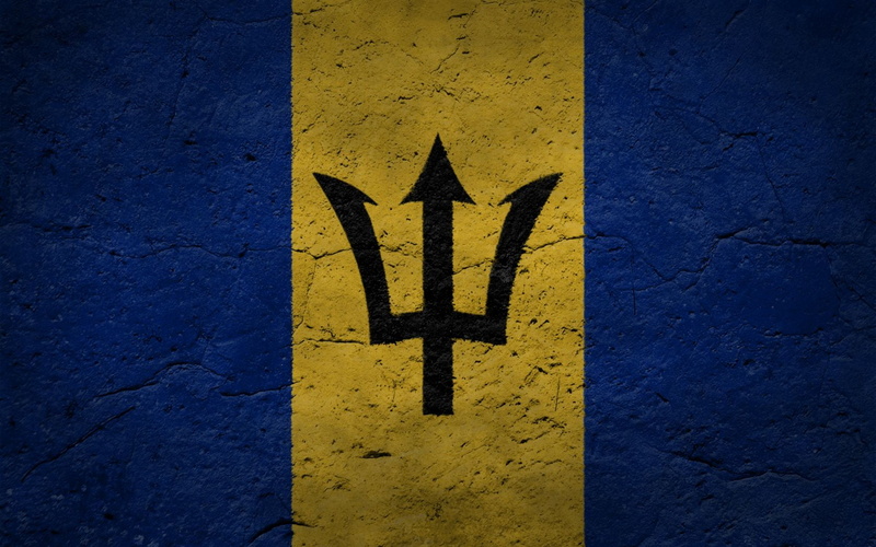 blue, outdoors, western script, barbados, black color, no people, built structure, road, text, direction, wall, architecture, close-up, flag, guidance