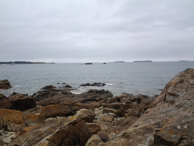 outdoors, nature, water, rock, sky, tranquility, horizon, beach, rock - object, 1080P, land, overcast, rocky coastline, tranquil scene, cloud - sky, no people