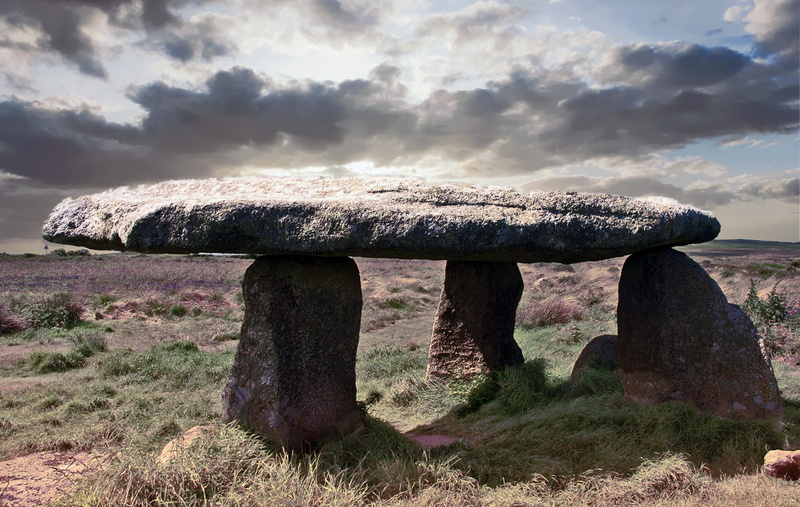 tranquil scene, rock, scenics - nature, lanyon quoit, environment, nature, cloud - sky, cornwall, no people, solid, beauty in nature, outdoors, day, landscape