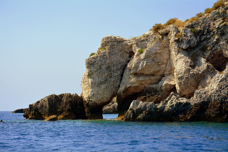 marine, waterfront, 5K, day, tranquil scene, scenics - nature, no people, outdoors, rock - object, water, formation, solid, gargano, rock, rock formation