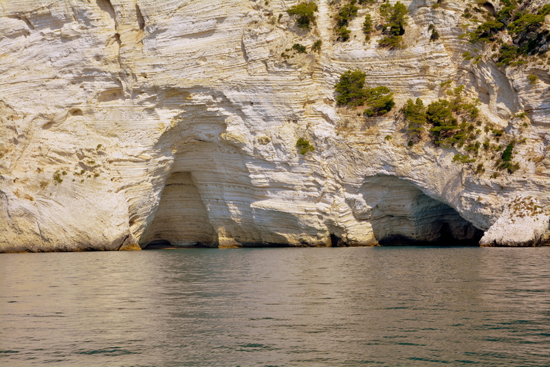 costa, landscape, non-urban scene, river, gargano, eroded, rock formation, sea, waterfront, sandstone, rock, tranquility, outdoors, geology, vieste, arch