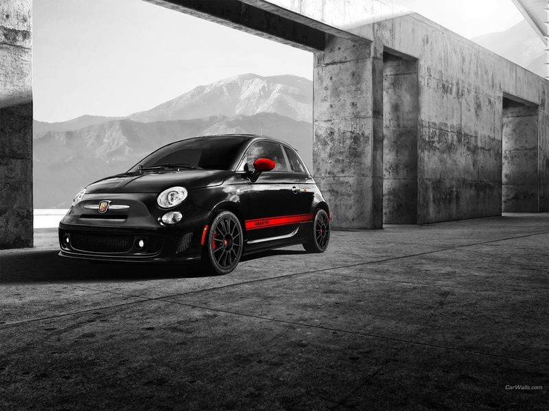 abarth, 720P, selective, black, cars, 500, fiat, coloring