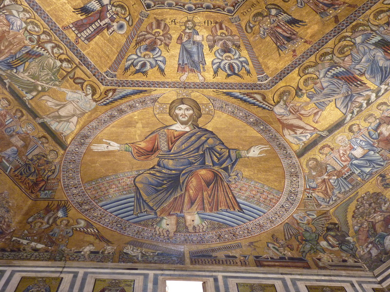 Florence, basilica, indoors, no people, ceiling, place of worship, italy, built structure, baptistery, travel destinations, Mosaic, Baptistery, tuscany