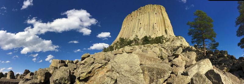 4K, sky, blue, cloud - sky, plant, travel destinations, beauty in nature, devils tower, rock, no people, the past, solid, tree, nature, scenics - nature