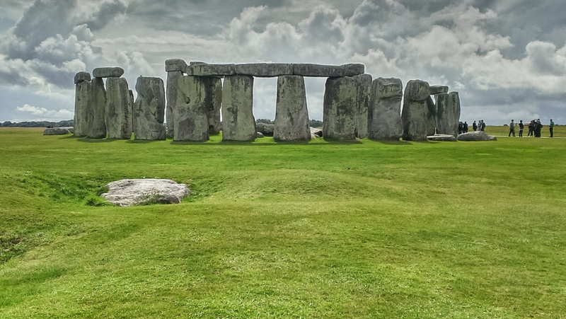 sky, no people, nature, landscape, architecture, ancient, history, henge, memorial, day, solid, cloud - sky, grass, archaeology, ruined, plant, field, stone