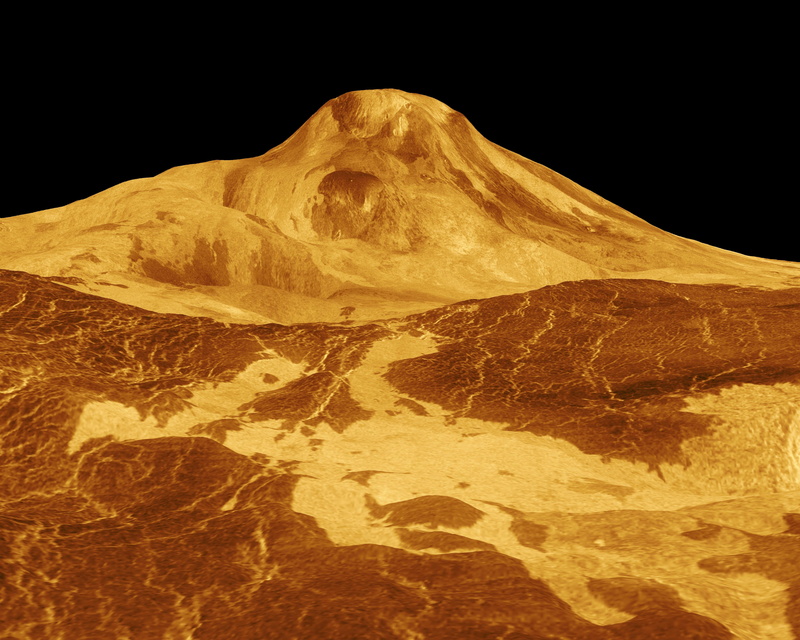 planet, geology, Planet, nature, land, Surface, sky, solar system, desert, surface, Maat Mons, outdoors, rock, volcano, rock formation, eroded, mountain