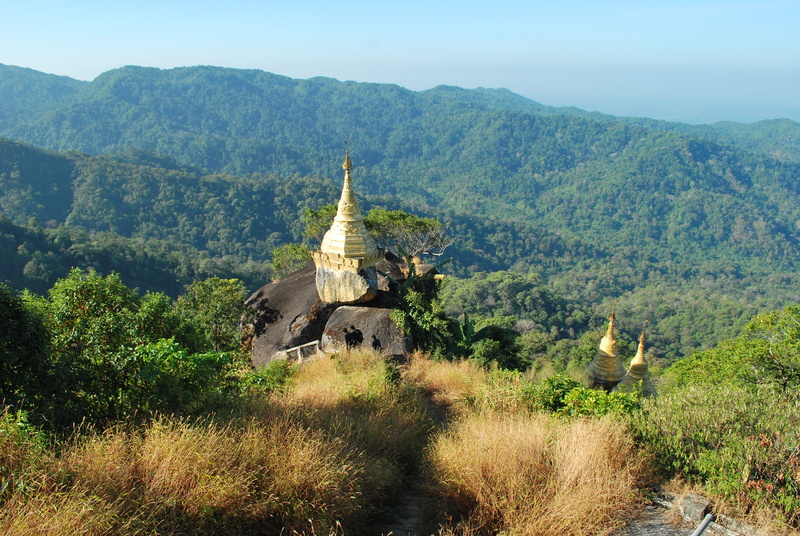 beauty in nature, no people, tree, day, mountain, environment, spirituality, religion, myanmar, building exterior, outdoors, building, landscape, ancient civilization