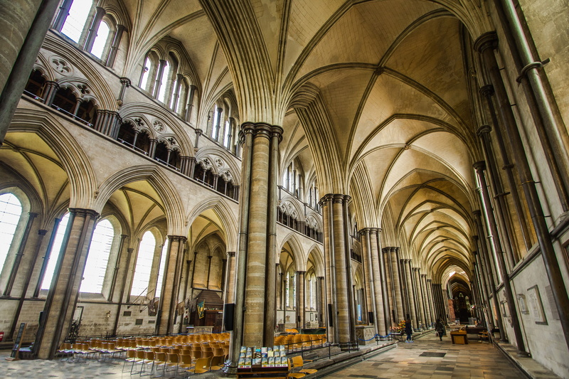 arch, place of worship, 5K, architecture, no people, built structure, building exterior, spirituality, salisbury, cathedral, architectural column, architecture and art