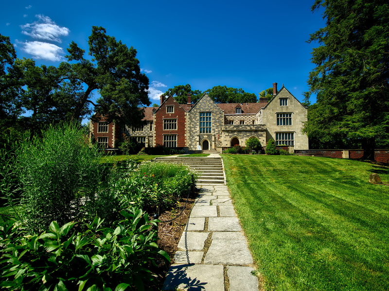 grounds, blue, trees, nature, 1080P, luxury, building exterior, grass, brown, historic, iowa, house, no people, lawn, tree, des moines, old, hdr, salisbury house