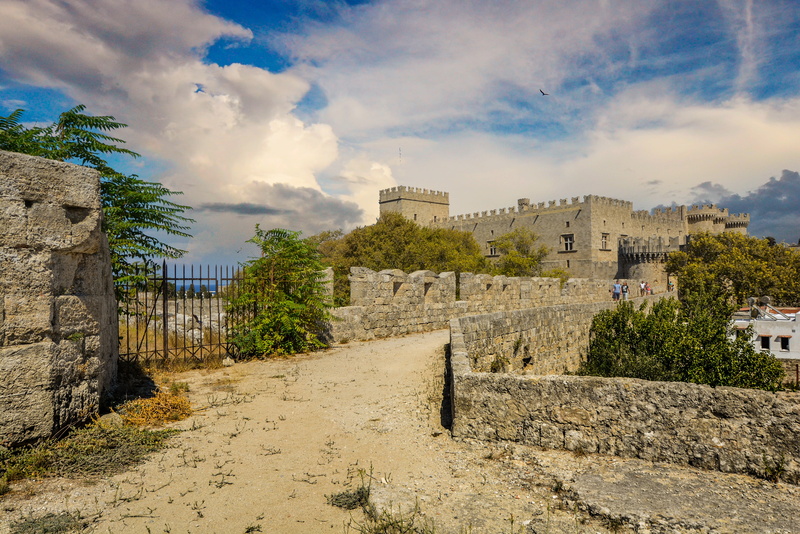 no people, rhodes, castle, the way forward, town, scenic, old, ancient civilization, europe, island, stone Material, tourism, walls, direction, ancient