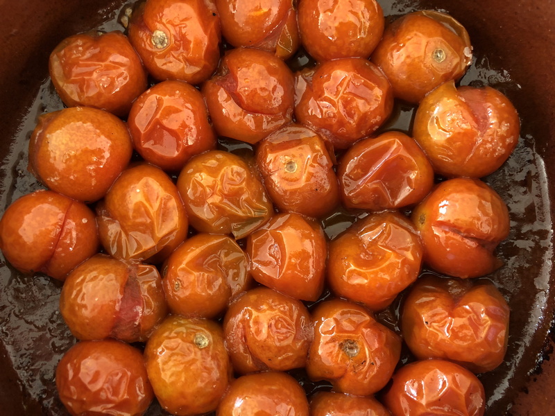 4K, orange color, directly above, persimmon, cherry, bbq, olive oil, healthy eating, high angle view, orange - fruit, terracotta, food and drink, food