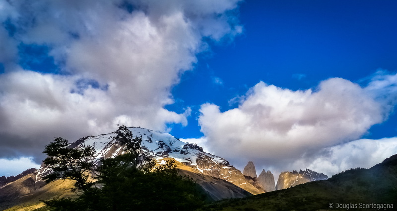 mountain, range, mountain Range, blue sky, blue, mountains, nature, Torres del Paine, cloud - Sky, wild, chile, scenics, valley, adventure, beauty In Nature