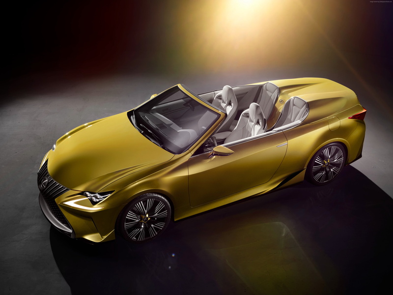 supercar, luxury cars, 4K, Lexus LF-C2, gold, test drive, concept