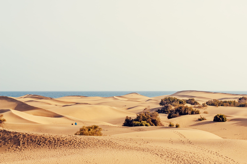 non-urban scene, daytime, heat, holiday, canary islands, beach, atmospheric, horizon, beauty in nature, sea, 2K, sahara Desert, maspalomas, climate, gran canaria