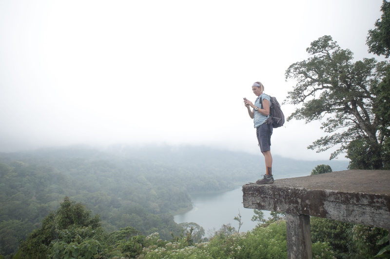 looking at view, mountain, indonesia, real people, outdoors, lifestyles, nature, jungle, holidays, excursion, explore, forest, fog, travel, day, bali, non-urban scene