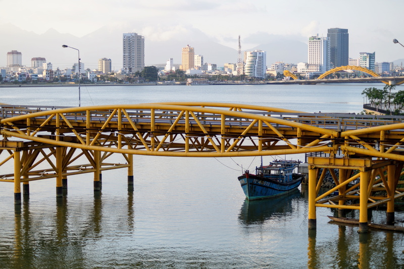 vietnam, architecture, water, day, nature, river, built structure, cloud - sky, building, bridge, skyscraper, outdoors, 5K, bridge - man made structure